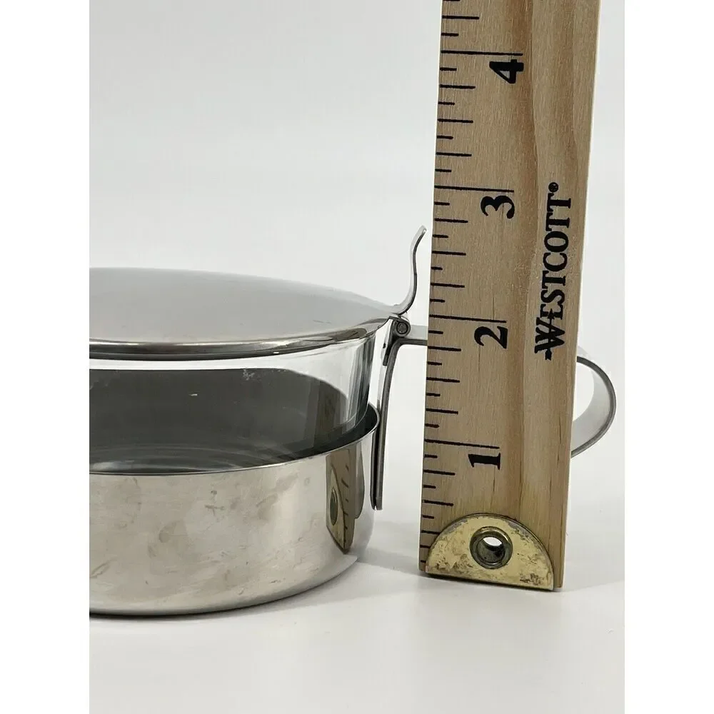VTG Inox Italy Hinged Lid 18-10 Stainless Glass Sugar Parmesan Williams Sonoma
